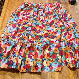 Colorful Floral A-Line Skirt